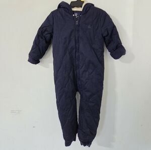 GAP Navy Blue Puffer Jacket with Quilted Design Hood Bear Ears Coat 18 24 M